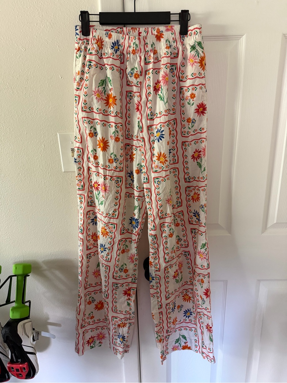 Old Navy High-Waisted Cotton Poplin Pajama Pants Tile Floral Small Tall